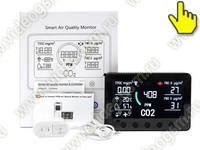 Многофункциональный Tuya Wi-Fi монитор качества воздуха 6 в 1 - HTI-0261-BT с умной розеткой