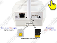 Беспроводная 4G видеосигнализация Страж Obzor NC22G-8GS - разъемы